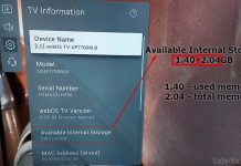 Как узнать объем памяти телевизора LG