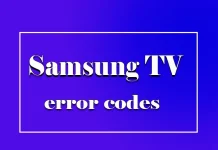 Список кодов ошибок телевизоров Samsung
