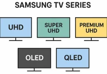 Серии телевизоров Samsung, UHD, Super UHD, Premium UHD, OLED, QLED