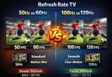 Частота обновления телевизора 50 (60) Гц и 100 (120) Гц