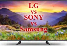 Телевизоры 55 дюймов LG, Samsung, Sony, (US, Canada) 2018 сравнение