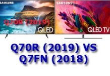 Сравнение телевизоров Samsung Q серии QNQ70R (2019) и QNQ7FN (2018) QNQ7CN (2018)