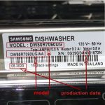 information sticker model number and serial number of the samsung dishwasher zoom