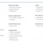 tech specs TV qled Samsung