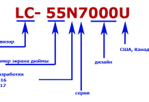 Маркировка телевизоров Sharp 2016-2018 США, Канада, Мексика