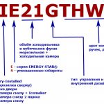 Маркировка холодильников GE top, botton freezer